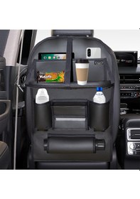 Resim Bod Deri Masalı Oto Koltuk Arkası Koruyucu Eşya Düzenleyici Araç içi Organizer Siyah 