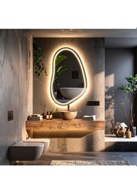 Resim Vornel Günışığı Lazer Kumlamalı Lavabo & Banyo Aynası Dokunmatik Sensörlü 55 X 90 