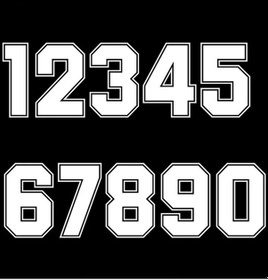 Resim A1111 Beyaz-yükseklik 20 Cm-numara 7-a1111 Rakamlar 0 1 2 3 4 5 6 7 8 9 Yarış Numarası Kask Yarış Vinil ları Aks 