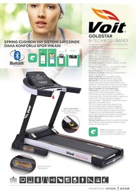 Resim Voit Goldstar Koşu Bandı, Otomatik Eğimli, 3 Hp/av Motorlu, Katlanabilir, Bluetooth App, 18km Hız, Programlı 