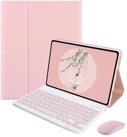 Resim Microcase Lenovo Tab M11 11 inch Tablet ile uyumlu Bluetooth Klavye ve Mouse + Standlı Kılıf - BKK6 Pembe 