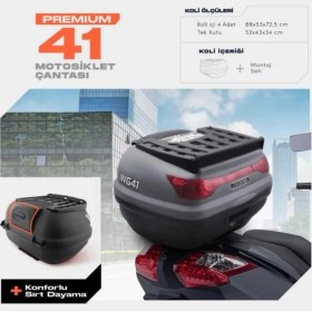 Resim Wogen 41 Litre Premium Sırt Dayamalı Motosiklet Çantası - Nardo Gri - 1405 006 