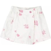 Resim Kız Bebek Nakışlı Bel Lastikli Şort Etek-14124 Beyaz 