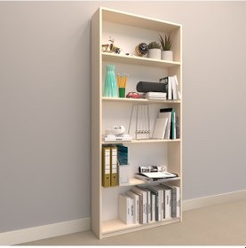 Resim Rafkestir Alina Suntalam Kitaplık ( 80 X 180 Cm ) Krem ( Mat ) 