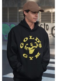 Resim Sevbano Gold's Gym Arnold Tasarım Baskılı Unisex Oversize Bodybuilding Fi Siyah 
