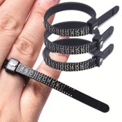 Resim 1 Adet ABD Resmi Yüzük Ölçer - Profesyonel Çift Ölçekli (Metrik/ABD Bedenleri) Ayarlanabilir Yüzük Boyutlandırma Aracı, Net Ölçüm İşaretli, Ergonomik Tasarım Erkek ve Kadınlar İçin, DIY Takı Yapımı & Yüzük Genişletme, Takı Yapım Gereçleri, Çift Ölçekli Cetvel, Kaliteli İşçilik, Hassas Ölçüm 