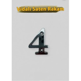 Resim Mom Osena Zamak Rakam Saten Renk Kapı Numarası 4 Numara Vidalı 