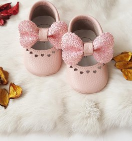 Resim Hodore Alice Pudra Taşlı Hakiki Deri Bebek Makosen 