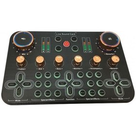 Resim Ses Değiştiricili Canlı Yayın Ses Kartı Effectsli Canlı Yayın Mixeri 