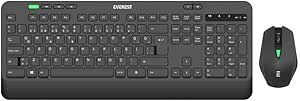 Resim Everest KM-2620 Siyah Usb Sessiz Switch İnce Kablosuz Q Multimedia Klavye + Mouse Set 