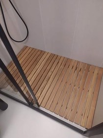 Resim Katlanabilir ahşap duş ızgarası (teak ağacı) (90 x 120 cm) 