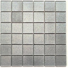 Resim MozaiKristaL Mutfak Tezgah Alnı ve Iç Dekorasyon Için, 48X48 Mm, 30X30 Cm. Gümüş Kristal Mozaik. ( 1 Koli = 11 File Karo = 1 m2 Fiyatıdır ) 