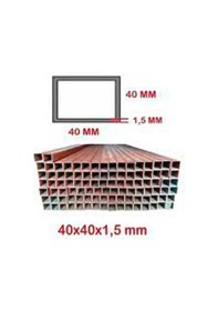 Resim 40x40x1.5mm Profil Astar Kırmızı Boyalı 3 Metre 