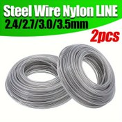 Resim 2'li Çelik Çekirdekli Naylon Tıraş Çizgi, Yüksek Verimli Çim Kesici İpliği, 10m, 2.4/2.7/3.0/3.5mm Çap, Dayanıklı Çim Biçme Kordonu Değiştirme 