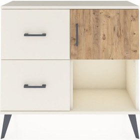Resim Arges Şifonyer Tek Raflı 2 Çekmeceli Tek Kapaklı 88x30x80 Aytaşı-çam/aytaşı Çam/aytaşı 