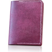 Resim Çakıl Tasarım Hakiki Deri Mor Ruhsat Kabı 