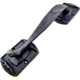Resim Pileli Store Antika Tarz Dekoratif Pirinç Ayak Tip Büyük Kapı Çekme Kolu - 220X50MM, Oksit 