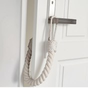 Resim 1 Adet Retro Halat Kapı Durdurucu - Zemin veya Duvar Koruma için Sağlam Kumaş Takoz, Şık Ev/Ofis Kapı Bariyeri, Kolay Kurulumlu Dekoratif Kapı Tutacağı 