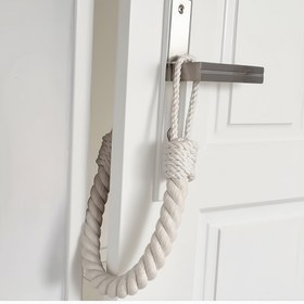 Resim 1 Adet Retro Halat Kapı Durdurucu - Zemin veya Duvar Koruma için Sağlam Kumaş Takoz, Şık Ev/Ofis Kapı Bariyeri, Kolay Kurulumlu Dekoratif Kapı Tutacağı 