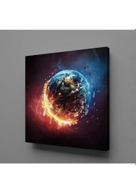 Resim Dünya Temalı Kanvas Tablo 80x80cm 