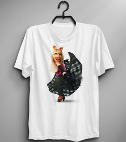 Resim GrafikModa Kadın Beyaz Miss Piggy Grafik Baskı Tişört 