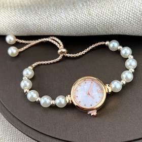Resim Şık Kadınlar için Gül Altın Bileklik ile Kuvars Saat - Şık Analog Ekran, Alaşım Kasa ve Bant, Ona İdeal Hediye, Moda Aksesuarı | Moda Aksesuarı | Alaşım Bileklik, Saat Aksesuarları 