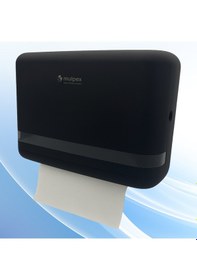Resim Mulpex Siyah Duvara Monte Z Katlamalı Kağıt Havlu Dispenseri Premium Abs Gövde, Anahtarlı Kilit, Vidalı & Yapışkan Montaj Siyah 