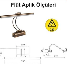 Resim Merwish 35 Cm Elektrikli 3200k Gün Işığı Enerji Tasarruflu Flüt Led Aplik Banyo Tablo Çalışma Masası Duvar Sanat Eseri Ayna Dekoratif ve Modern Aydınlatma (Eskitme) 