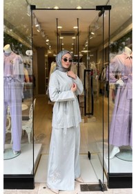 Resim Oe25y939653 Omelya Keten Pantolon Yeşil 
