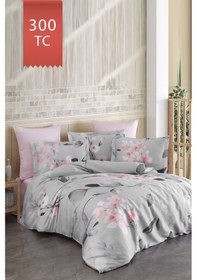 Resim Varol Royal Saten 300tc Nevresim Takımı Çift Nevresimli Family Size - Maria Çok Renkli 