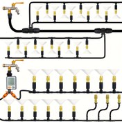 Resim Çok Yönlü Dış Mekan Sis Sistemi - 5M-30m Menzil, Bahçe Soğutma & Sulama Kiti, Pirinç Atomizer Nozulları ve 1/4'' Hortum ile Veranda ve Sera İçin 