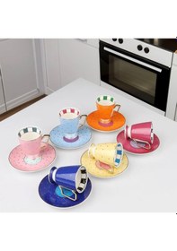 Resim Çırağan Home Puantiyeli Yeni Tasarım Ayaklı Fincan Takımı Çok Renkli 