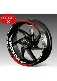 Resim Şık Tasarım Motosiklet Jant Şeridi Kanatlı Sağ-sol/ön-arka 