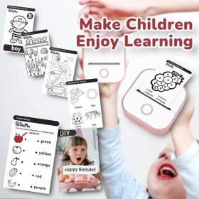 Resim Phomemo T02 Mini Yazıcı, Pembe, Sticker Yazıcısı, Öğrenciler Için Eğitim Yardımcısı 