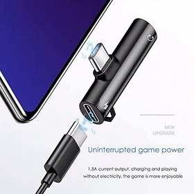 Resim Type-C Adaptörü Çağrı Müzik Şarj 2'si 1 arada 3,5 mm Yuvarlak Delikli Kulaklık Dönüştürücü 