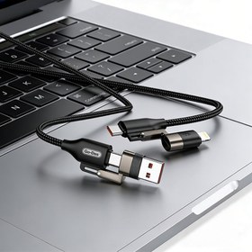 Resim Go Des GD-UC831 4in1 PD Çoklu USB-A + Type-C to Type-C + Lightning Şarj ve Data Kablosu 65W 1.2M - Siyah 
