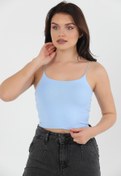 Resim CİDDE Kadın Ip Askılı Büstiyer Crop Bluz/bebe Mavı/s 