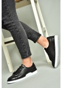 Resim Fox Shoes U555025203 Siyah Hakiki Deri Kadın Spor Ayakkabı Sneakers Siyah-hakiki Deri Çok Renkli 