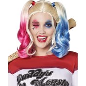 Resim Suicide Squad Harley Quinn Kostüm Peruk 