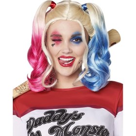 Resim Suicide Squad Harley Quinn Kostüm Peruk 