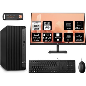 Resim Hp Pro Tower 400 G9 Intel Core I7 12700 64GB 512GB SSD 23.8" Fhd Monitör 6U3M9EA W11H Masaüstü Bilgisayar & Per4 USB Bellek 6U3M9EAMNT397 
