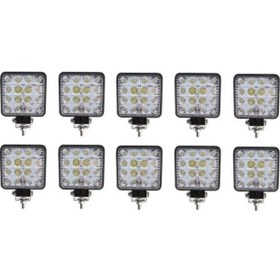 Resim ARSVİSİON AUTO ACCESSORIES Off Road Beyaz Işık Sis Farı Lambası 16 Led Kare 12-24v 48 Watt 