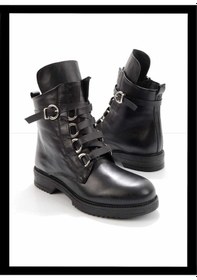 Resim Siyah Hakiki Deri Kadın Bot & Bootie K02351137403 Siyah 