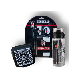 Resim Beşiktaş Taraftar 4 Bölmeli Beslenme Kutusu Kartal Figürlü 500 Ml Matara Kırtasiye Seti Siyah - Beyaz 