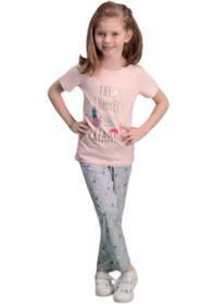 Resim Rolypoly Yazlık Desenli Kısa kollu Pamuk Kuız Çocuk Pijama Takımı - Nefes Alan Terletmez Kumaş 