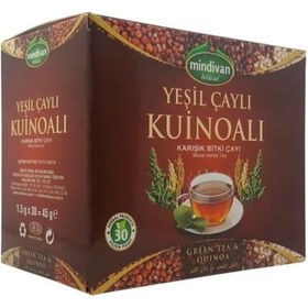 Resim Mindivan Yeşil Çaylı Kinoalı Karışık Bitki Süzen Poşet Çay 2'li 30 x 1.5 G 