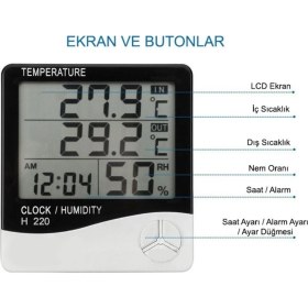 Resim Normadia H220 Iç ve Dış Ortam Sıcaklık ve Nem Ölçer, Hassas ve Güvenilir Kullanım 