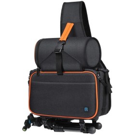 Resim Puluz Slr Kamera Çantası Üçgen Tarzı Çıkarılabilir Lens Çantası Su Geçirmez Göğüs Crossbody Çanta Siyah 