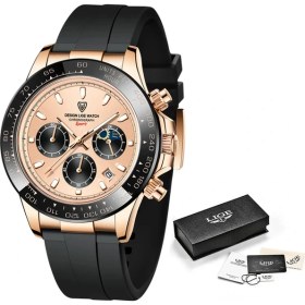 Resim Hanyang Silikon Gül Altın Lıge Panda Izle Adam Üst Marka Lüks Su Geçirmez Rahat Erkek Saatler Paslanmaz Çelik Kol Saatleri Kuvars Kronograf Izle Hombre (Yurt Dışından) 