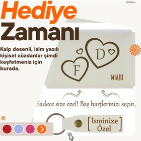 Resim Miaju Mor Menekşe, Sonsuz Merak İçin, Soru İşareti Desenli, İsme Özel Cüzdan Ve Anahtarlık Hatıra Set Mor Menekşe Mor 